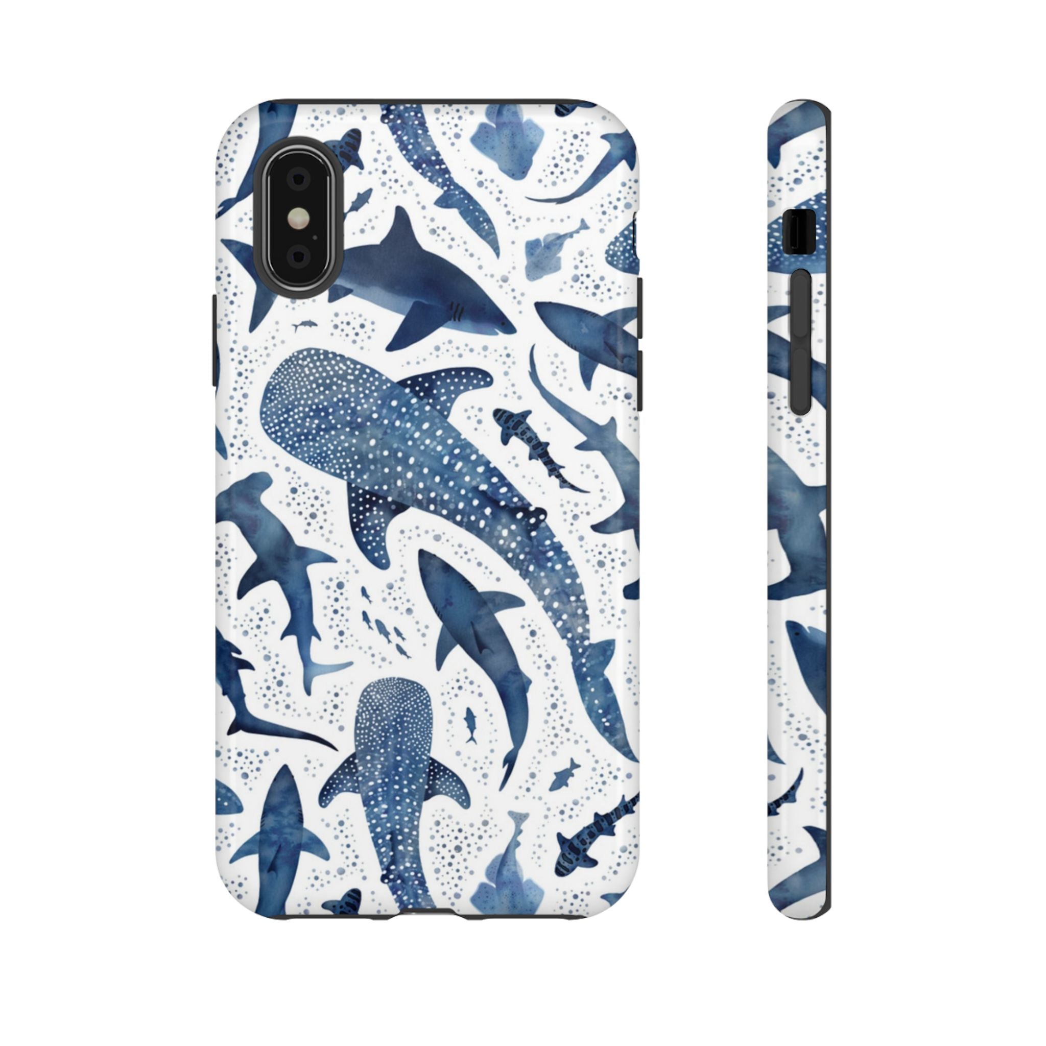 Blue Watercolour Whale Shark Tough Cases