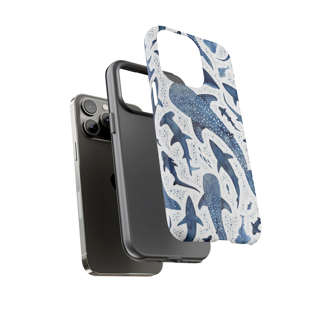 Blue Watercolour Whale Shark Tough Cases