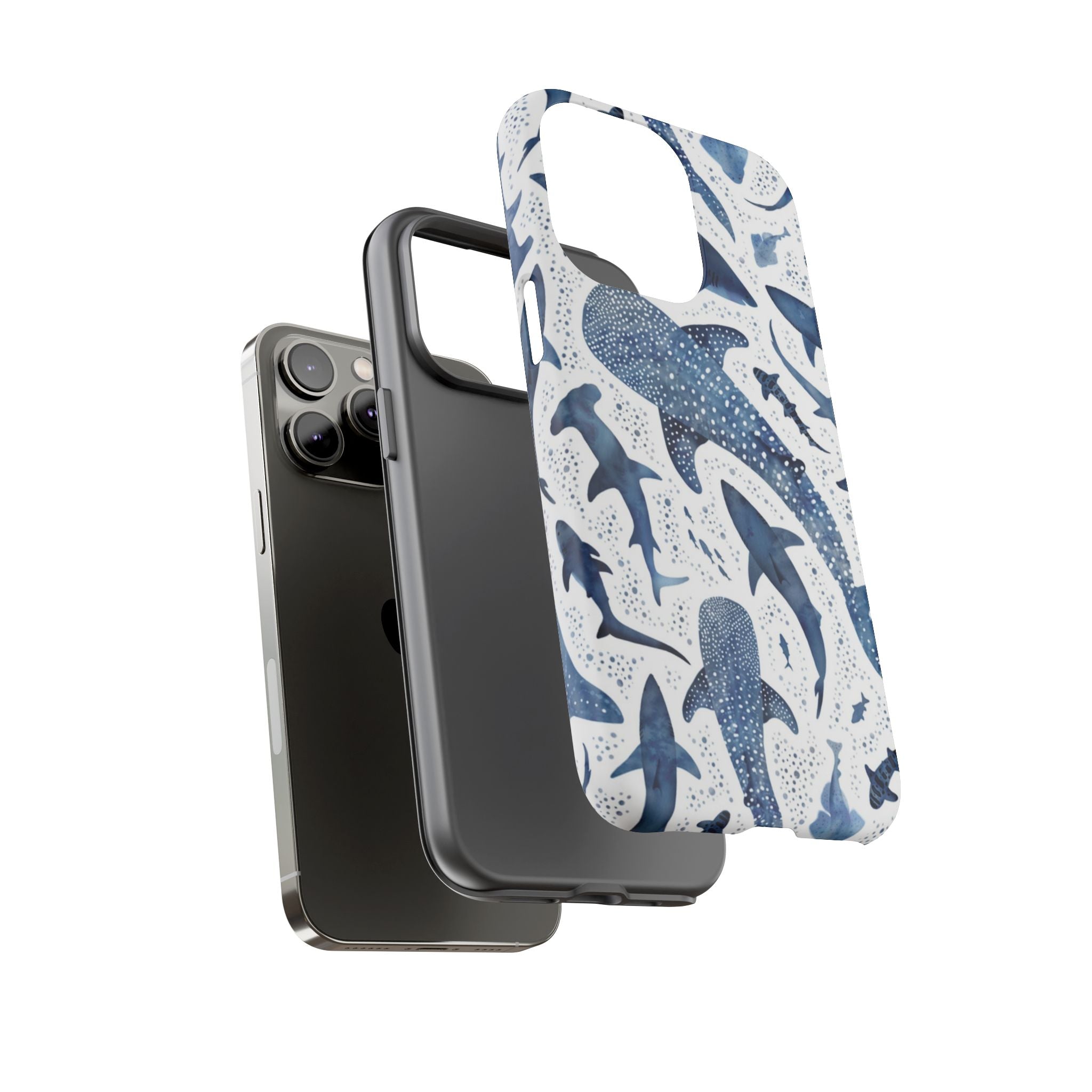 Blue Watercolour Whale Shark Tough Cases