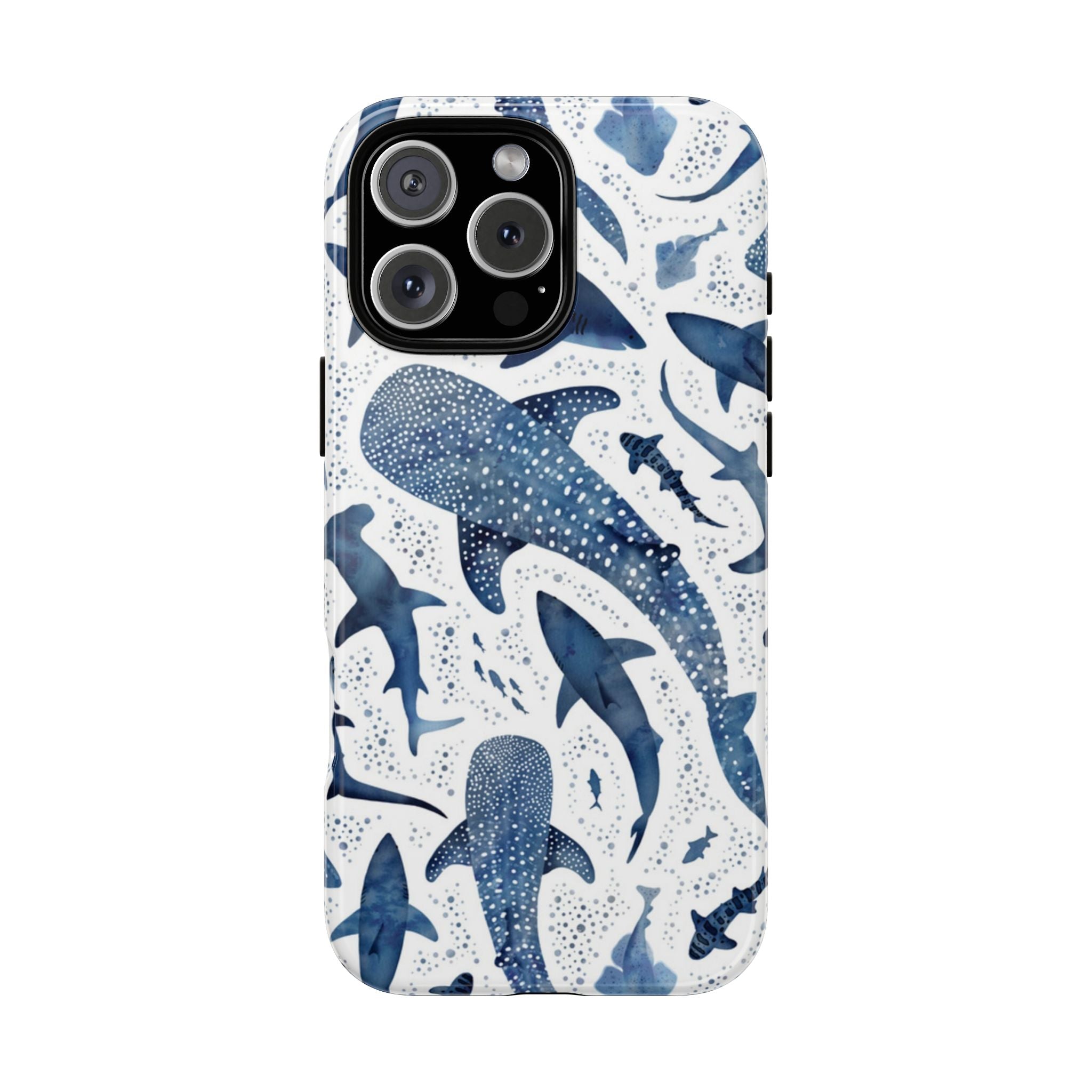 Blue Watercolour Whale Shark Tough Cases