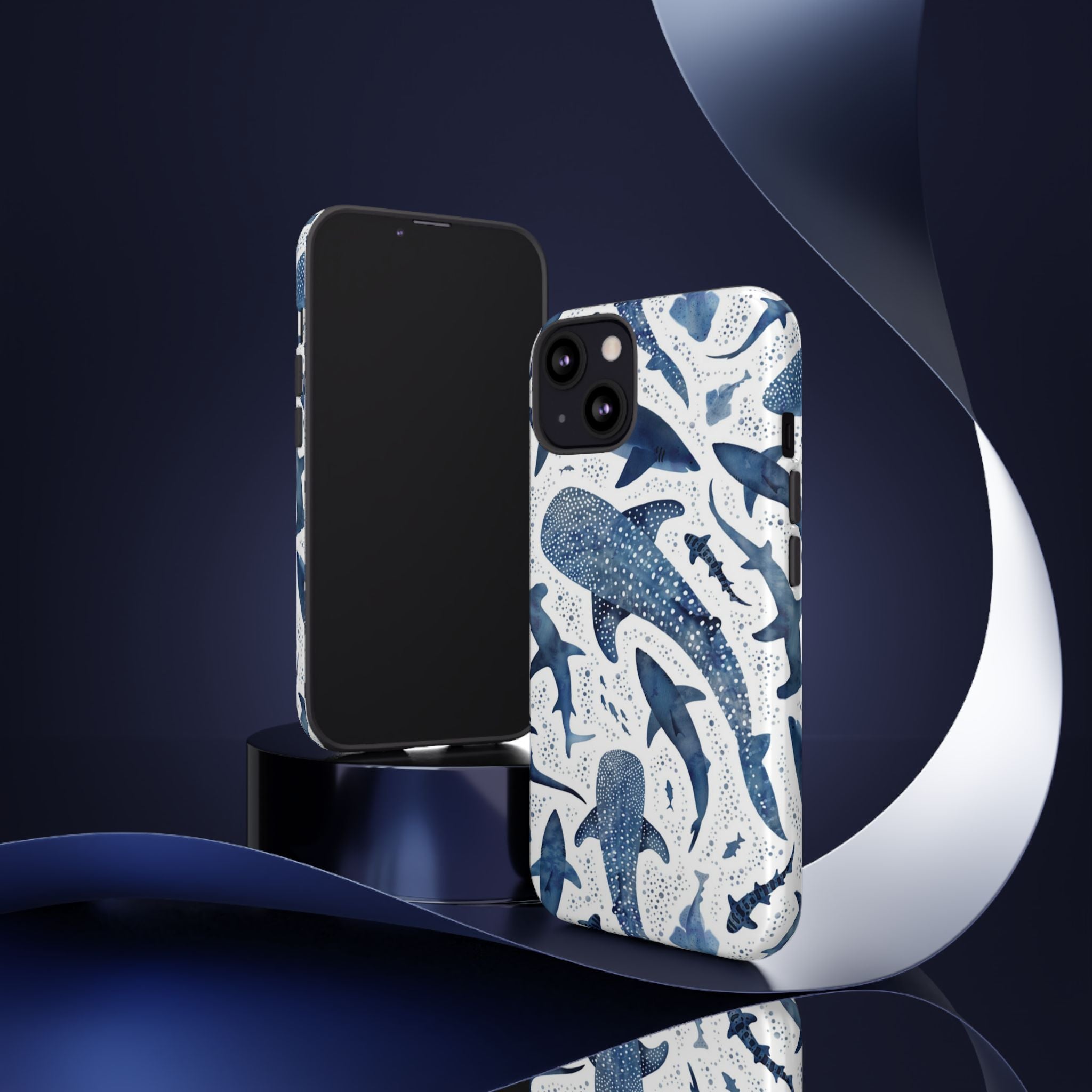Blue Watercolour Whale Shark Tough Cases