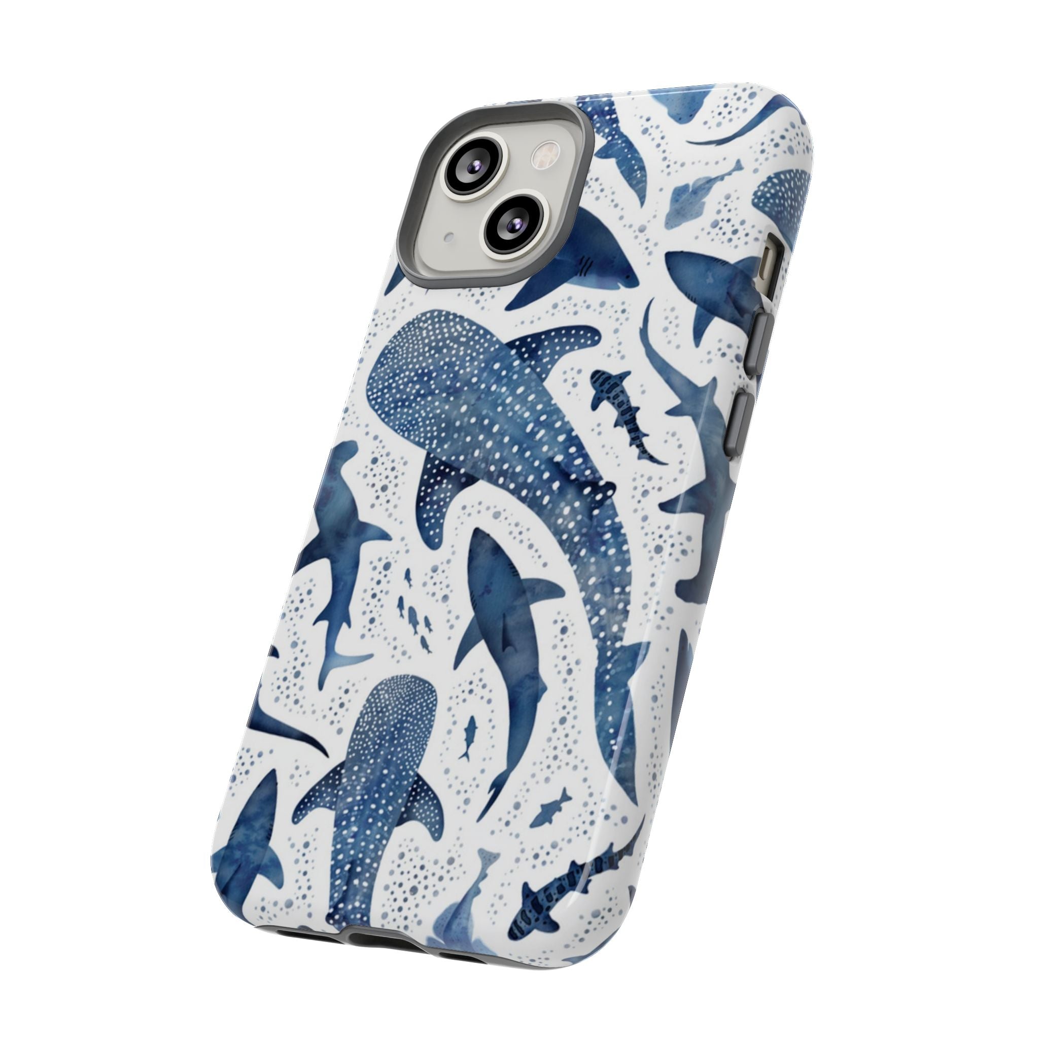 Blue Watercolour Whale Shark Tough Cases