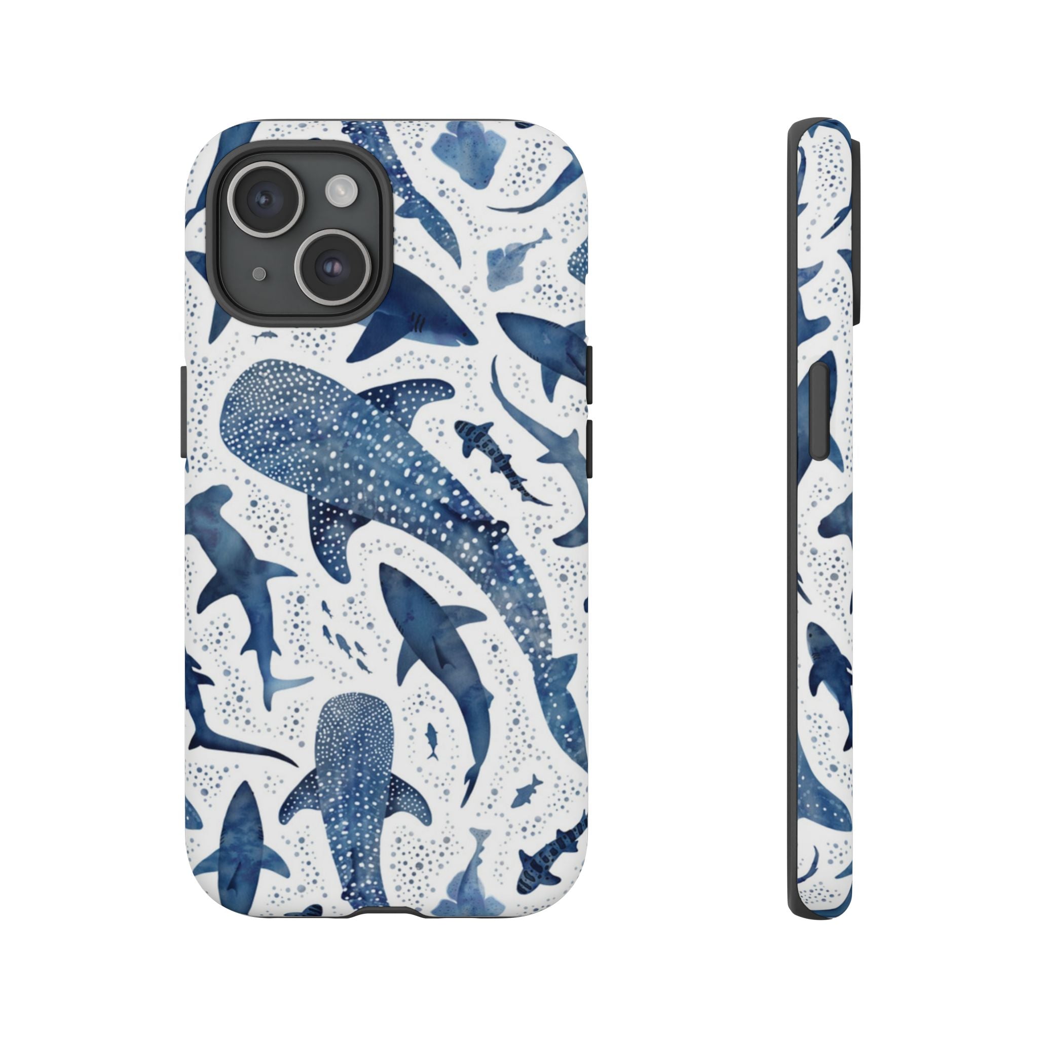 Blue Watercolour Whale Shark Tough Cases