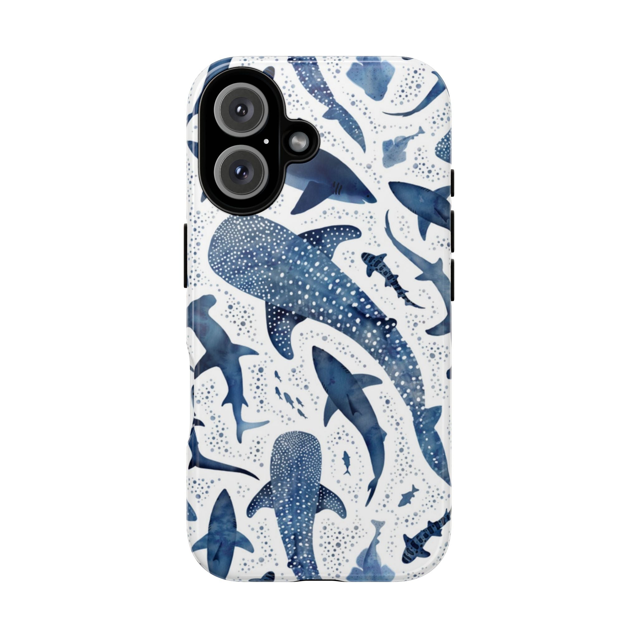 Blue Watercolour Whale Shark Tough Cases