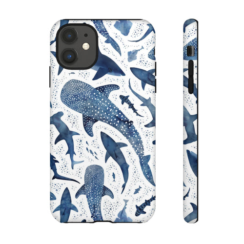 Blue Watercolour Whale Shark Tough Cases