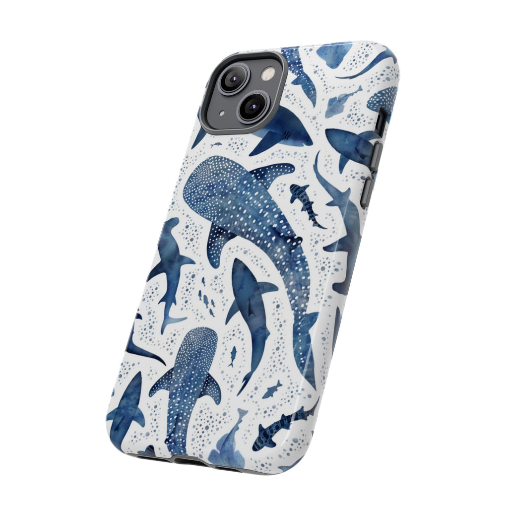 Blue Watercolour Whale Shark Tough Cases