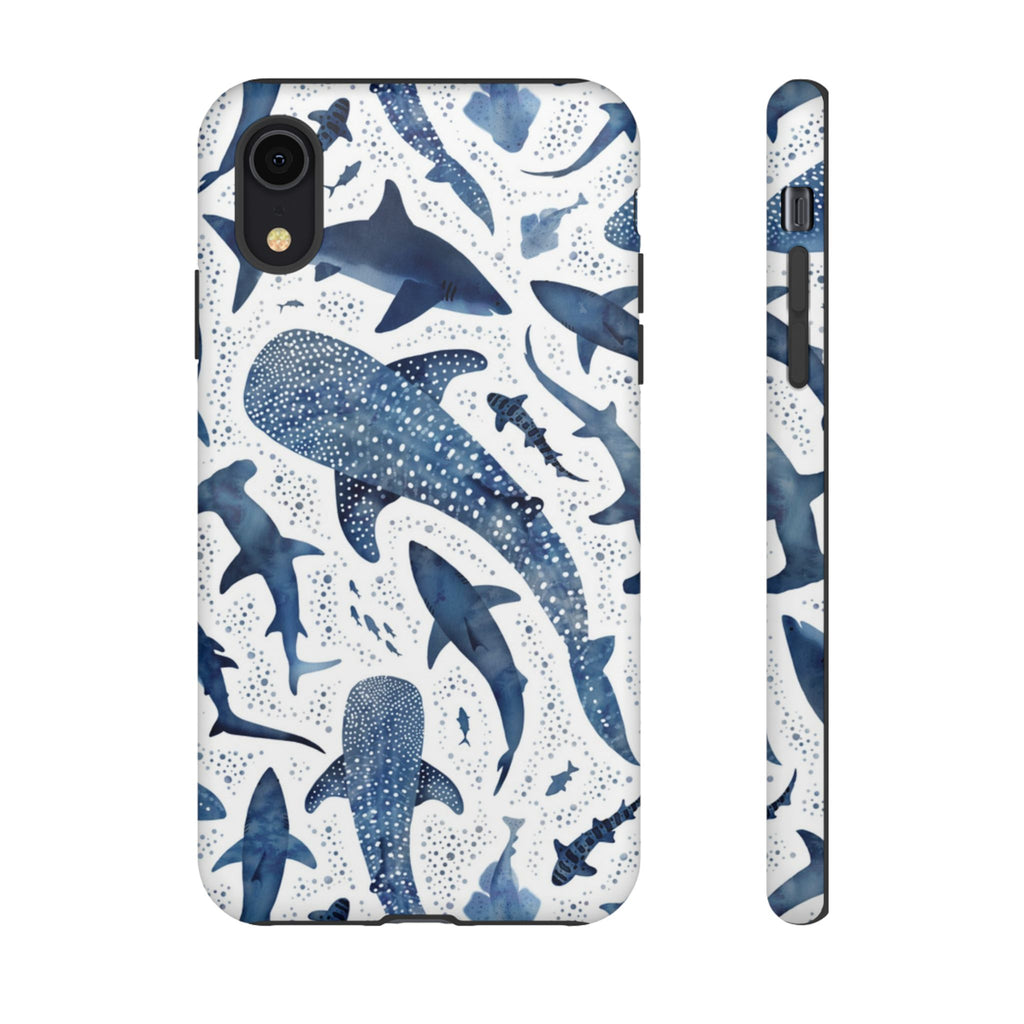 Blue Watercolour Whale Shark Tough Cases