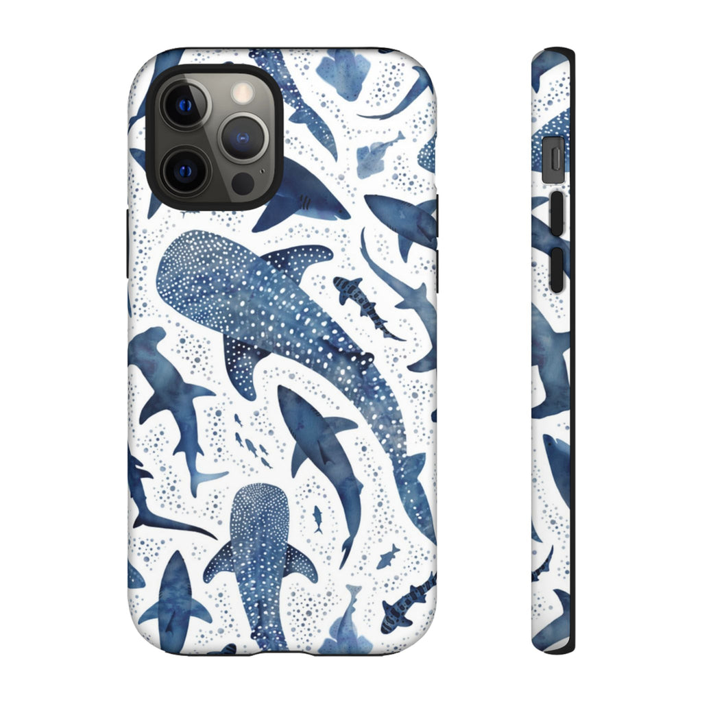 Blue Watercolour Whale Shark Tough Cases