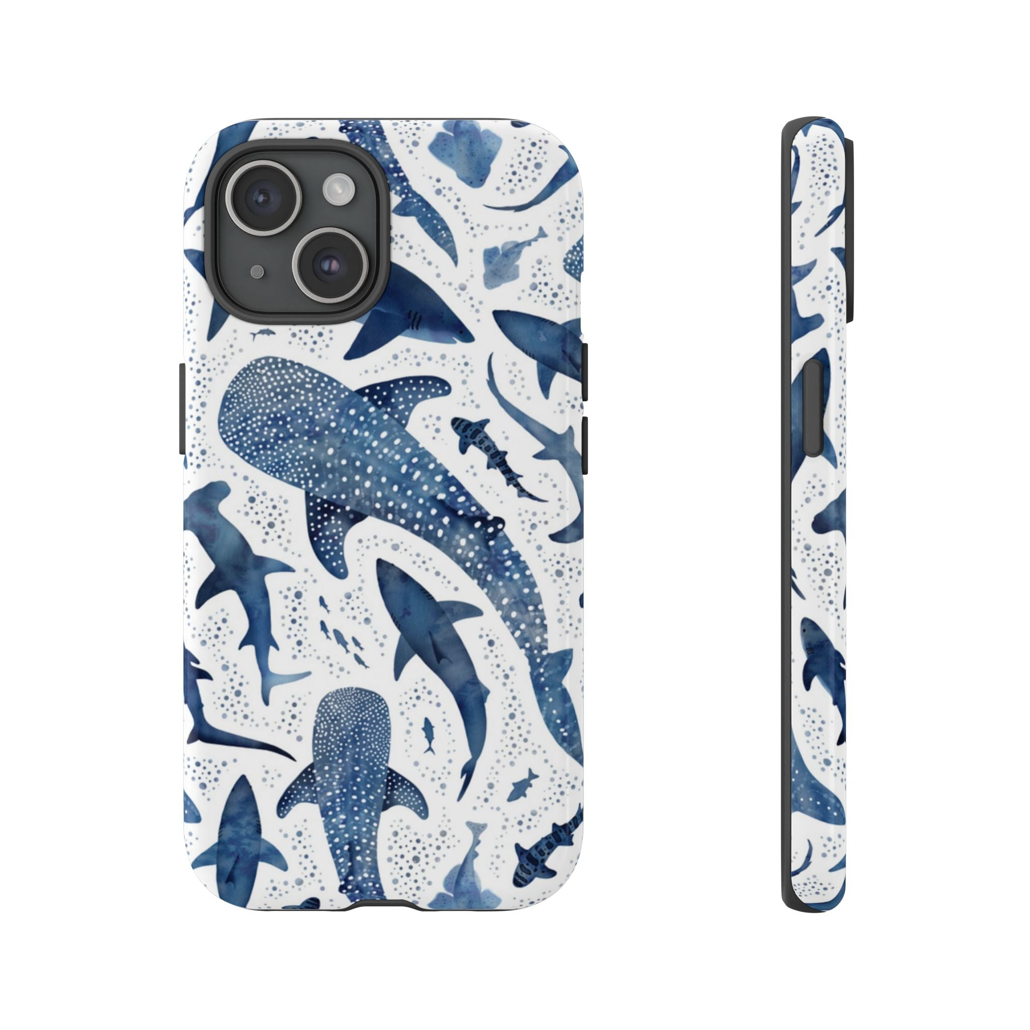Blue Watercolour Whale Shark Tough Cases