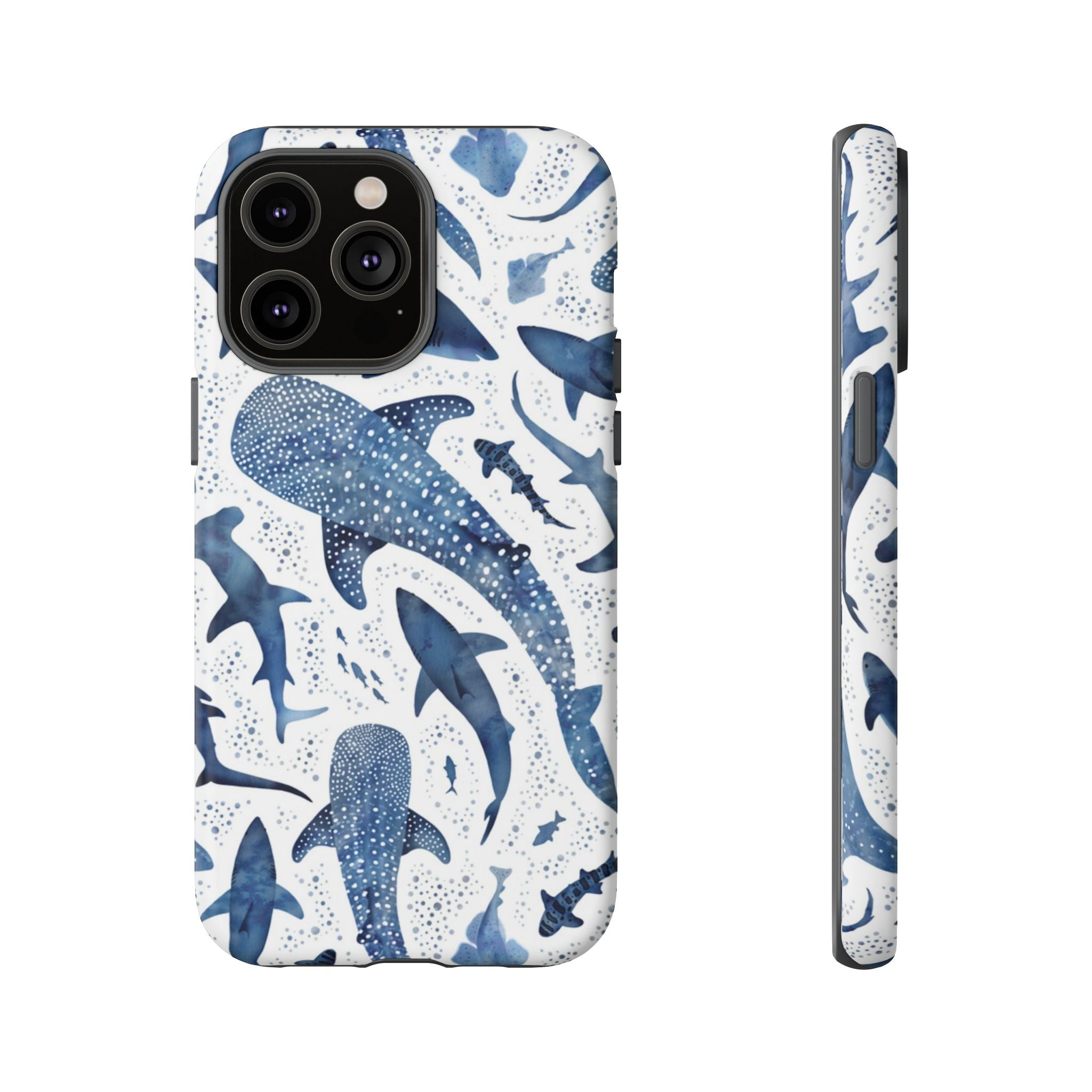 Blue Watercolour Whale Shark Tough Cases