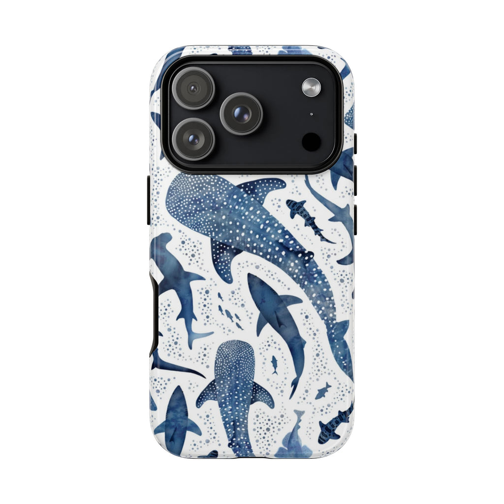 Blue Watercolour Whale Shark Tough Cases