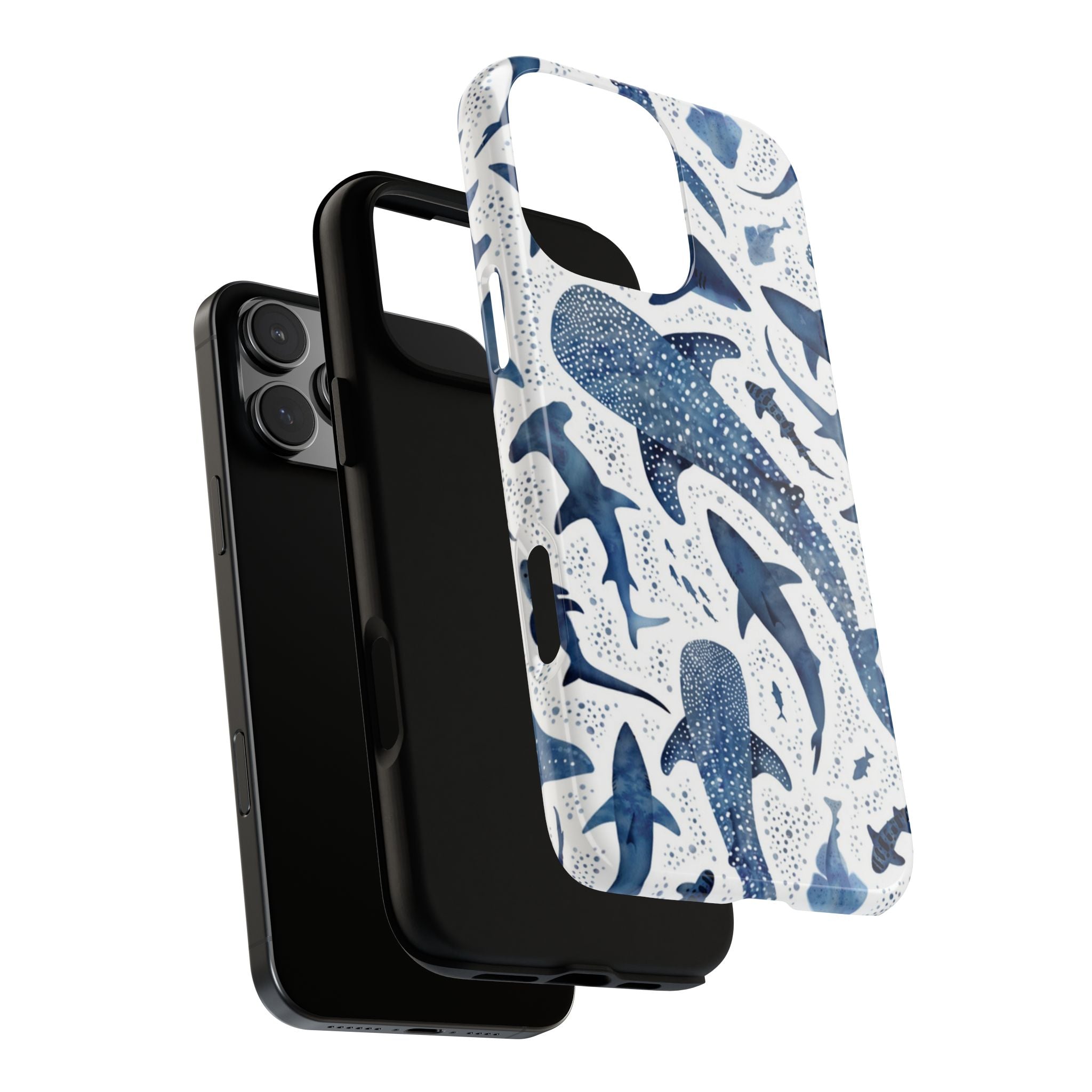 Blue Watercolour Whale Shark Tough Cases