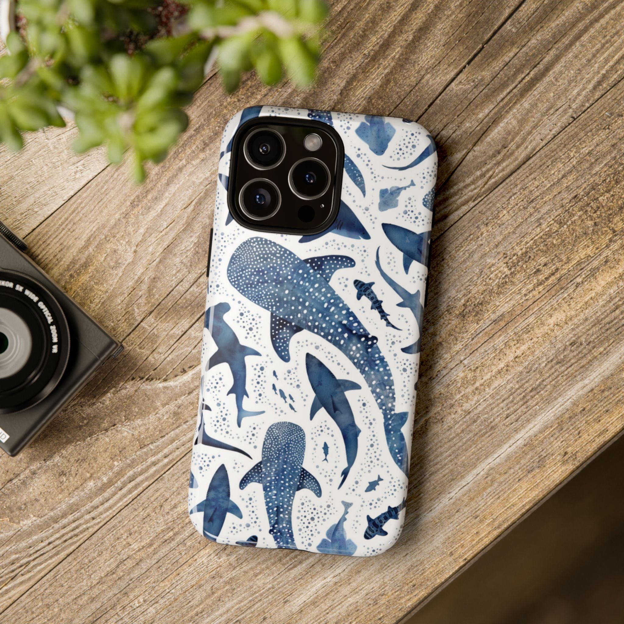 Blue Watercolour Whale Shark Tough Cases