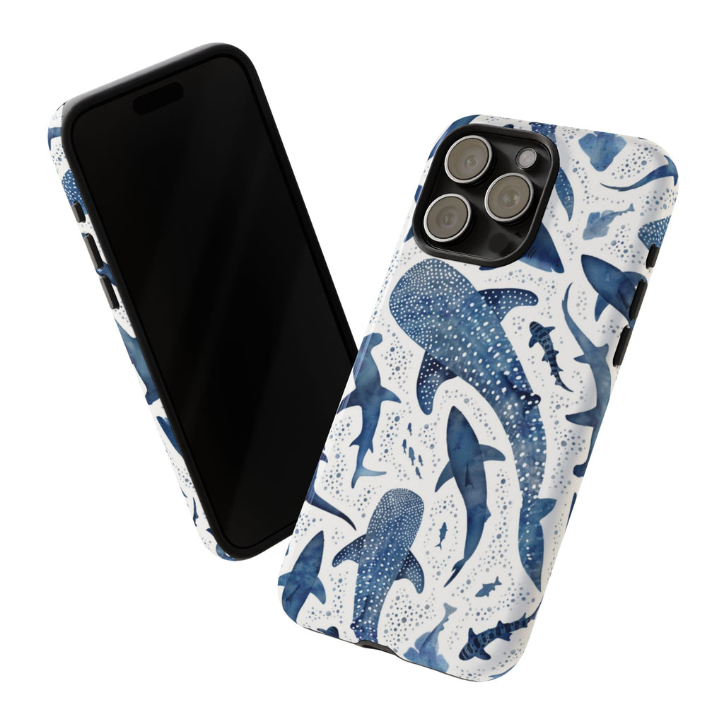 Blue Watercolour Whale Shark Tough Cases