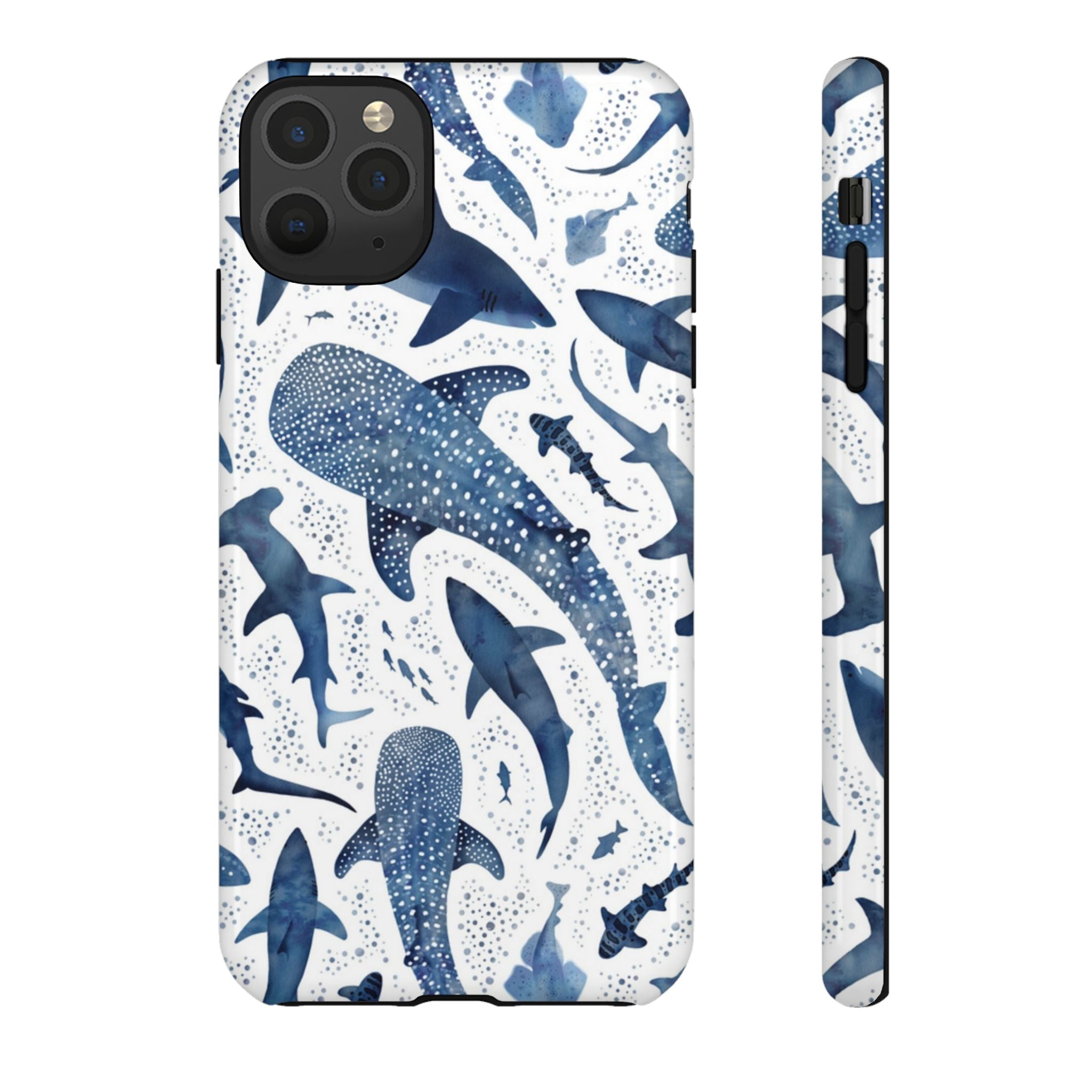 Blue Watercolour Whale Shark Tough Cases