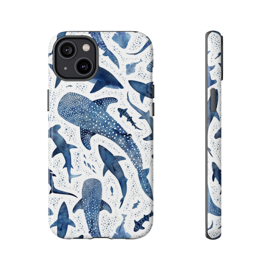 Blue Watercolour Whale Shark Tough Cases
