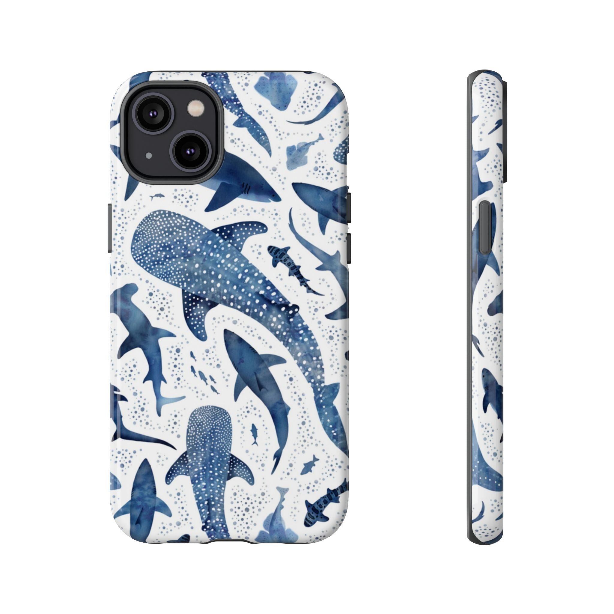 Blue Watercolour Whale Shark Tough Cases