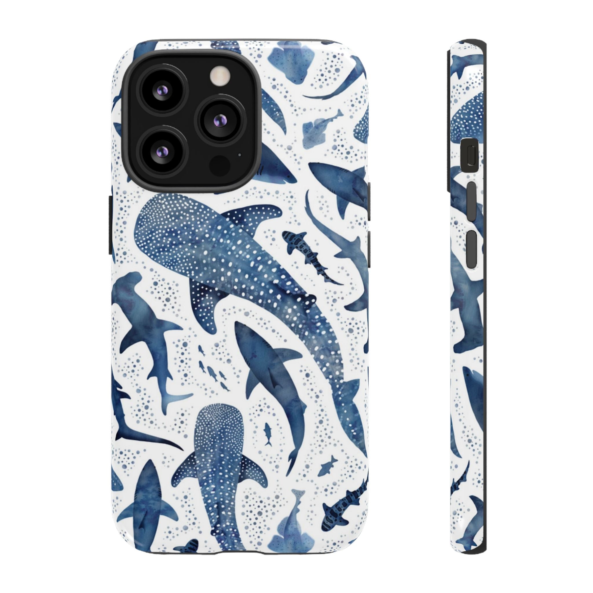 Blue Watercolour Whale Shark Tough Cases