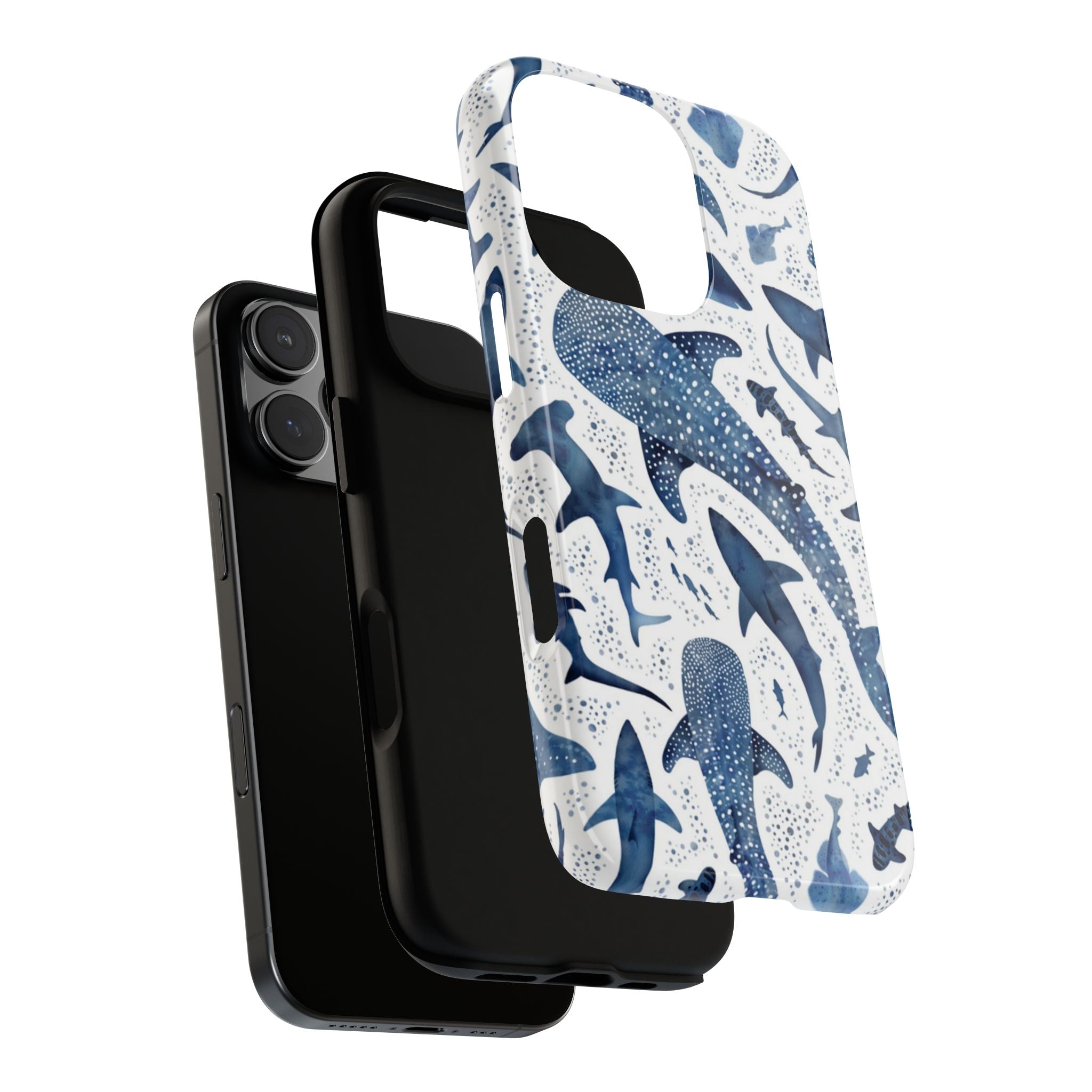 Blue Watercolour Whale Shark Tough Cases