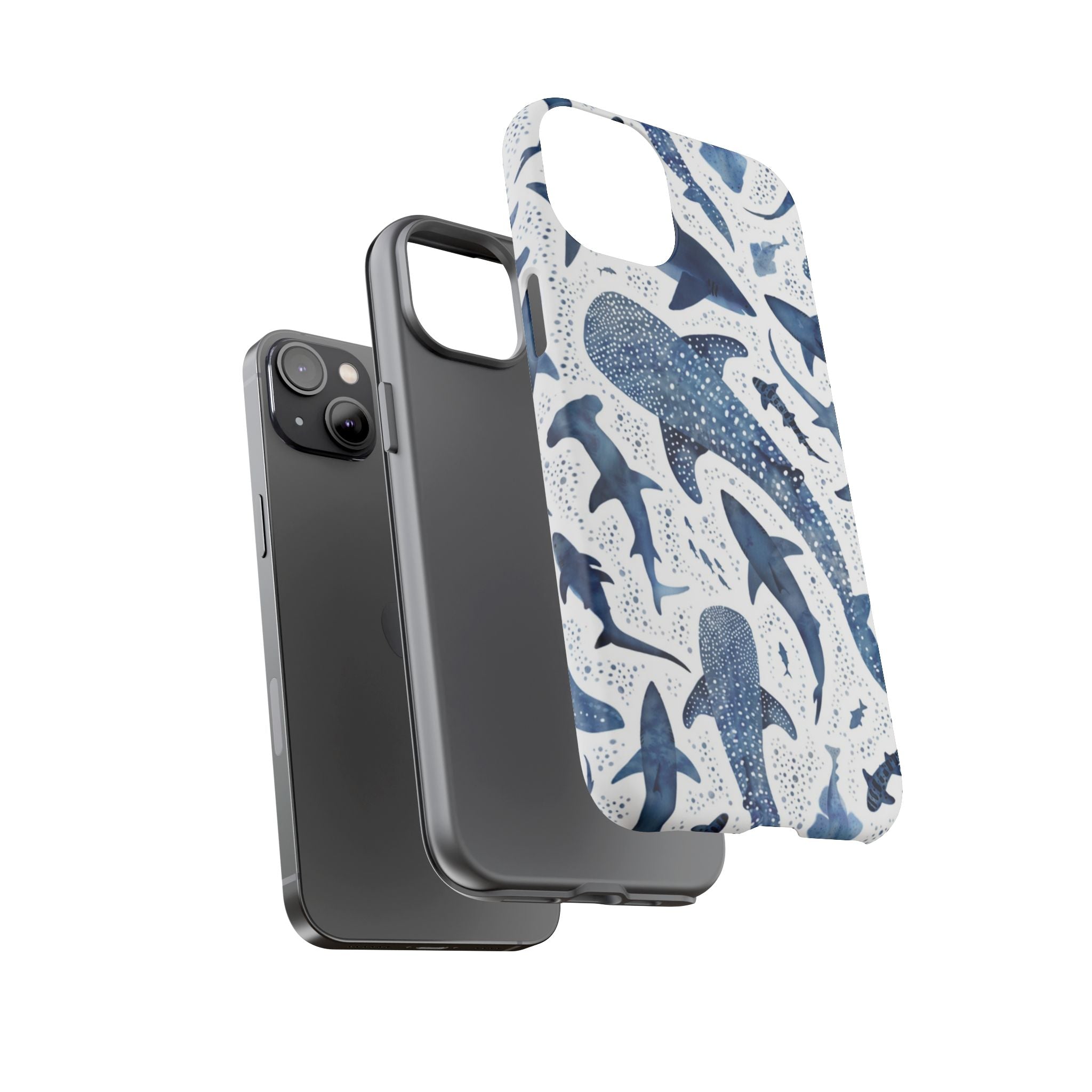 Blue Watercolour Whale Shark Tough Cases