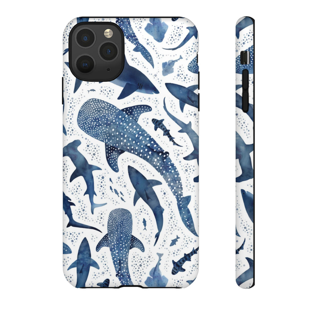 Blue Watercolour Whale Shark Tough Cases