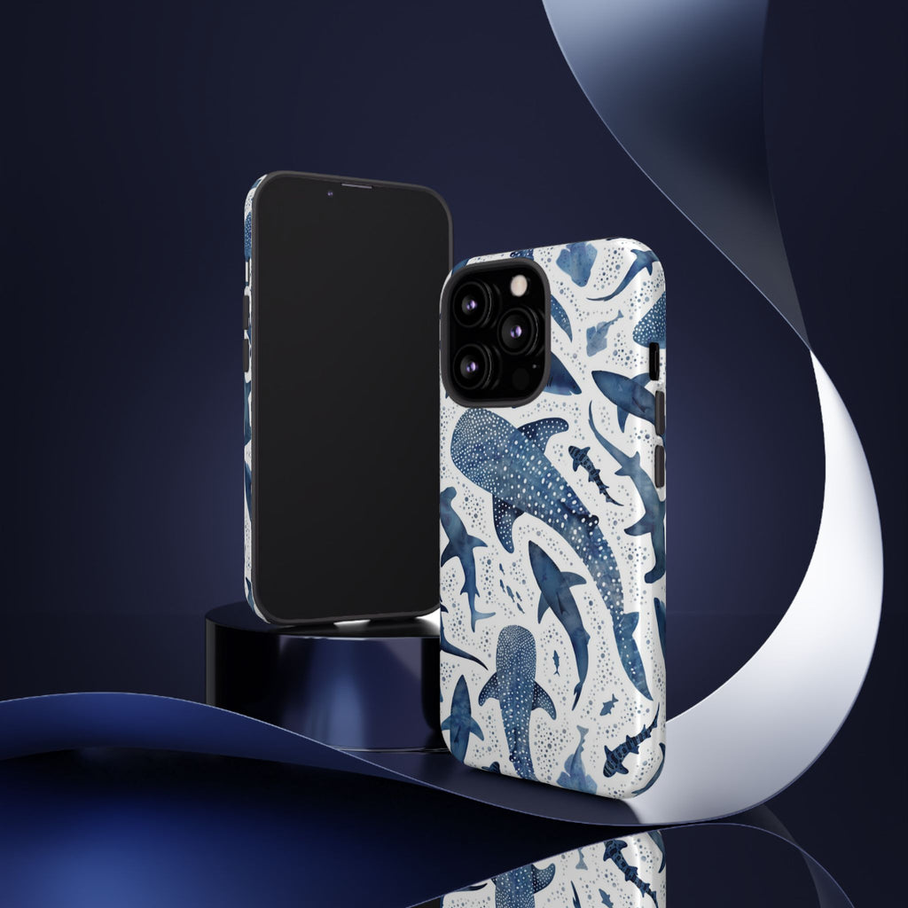 Blue Watercolour Whale Shark Tough Cases