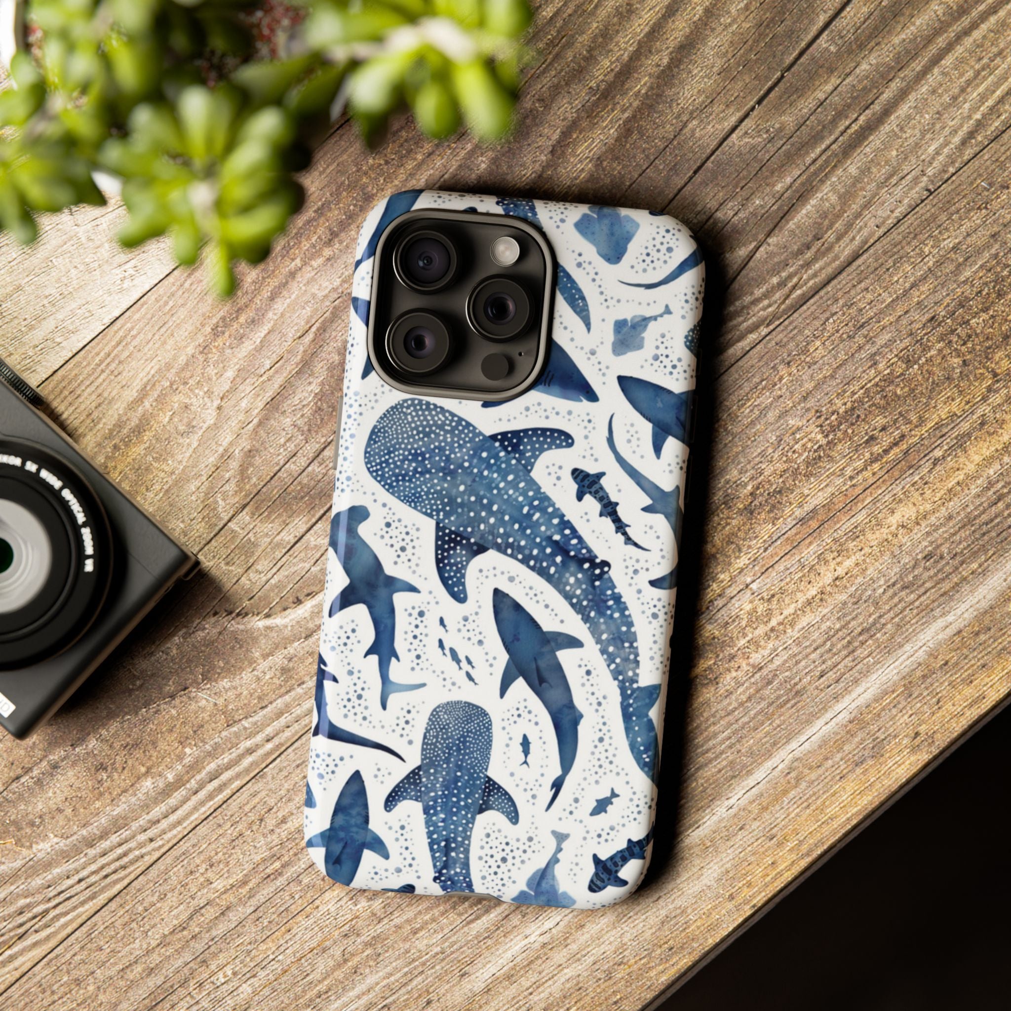 Blue Watercolour Whale Shark Tough Cases