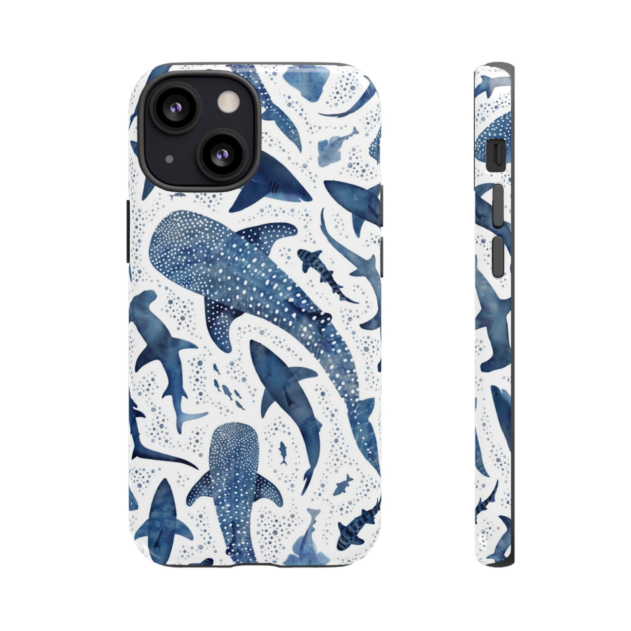 Blue Watercolour Whale Shark Tough Cases