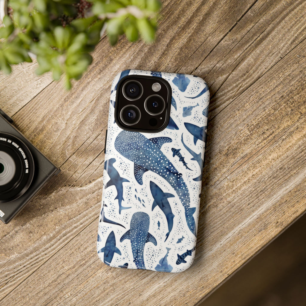 Blue Watercolour Whale Shark Tough Cases