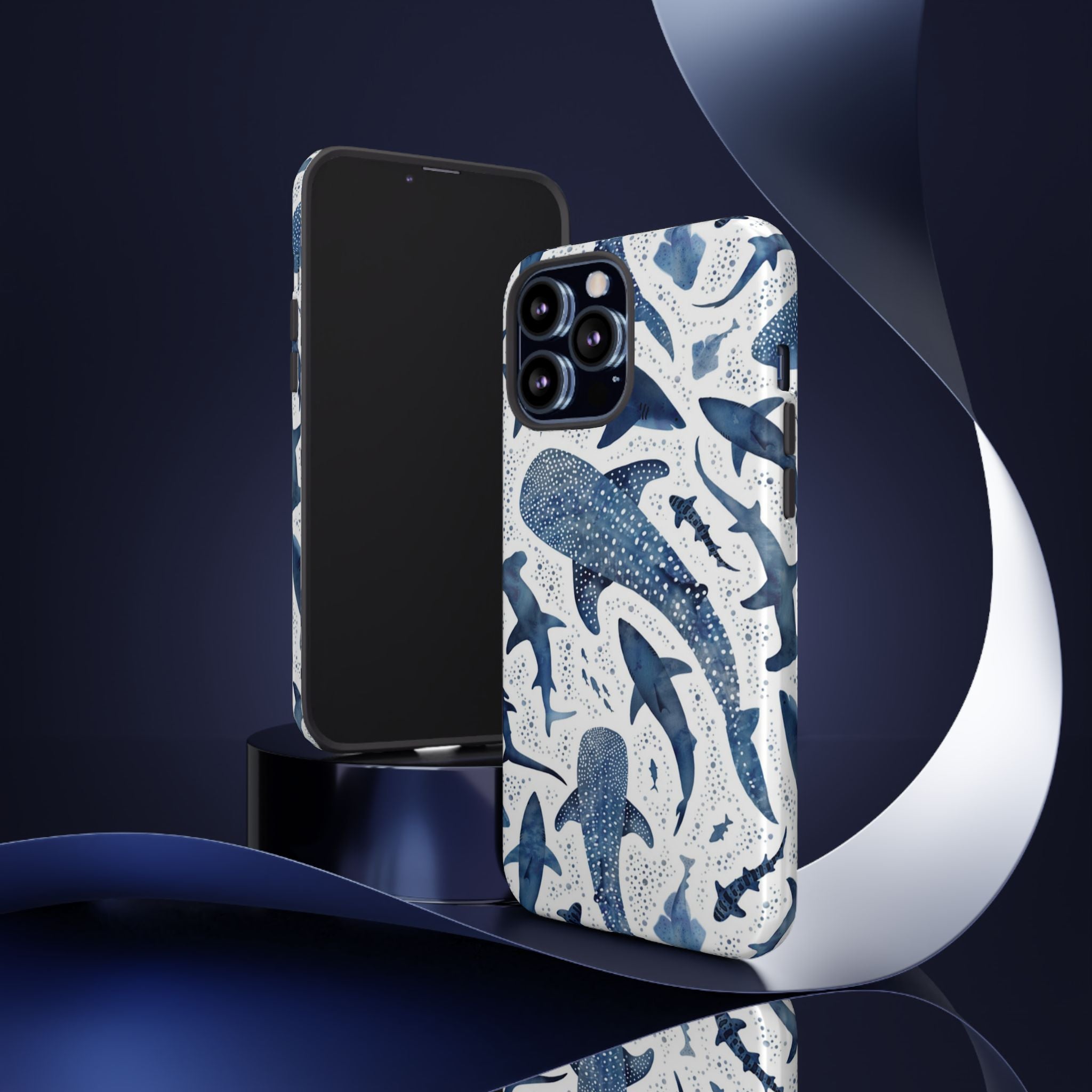 Blue Watercolour Whale Shark Tough Cases