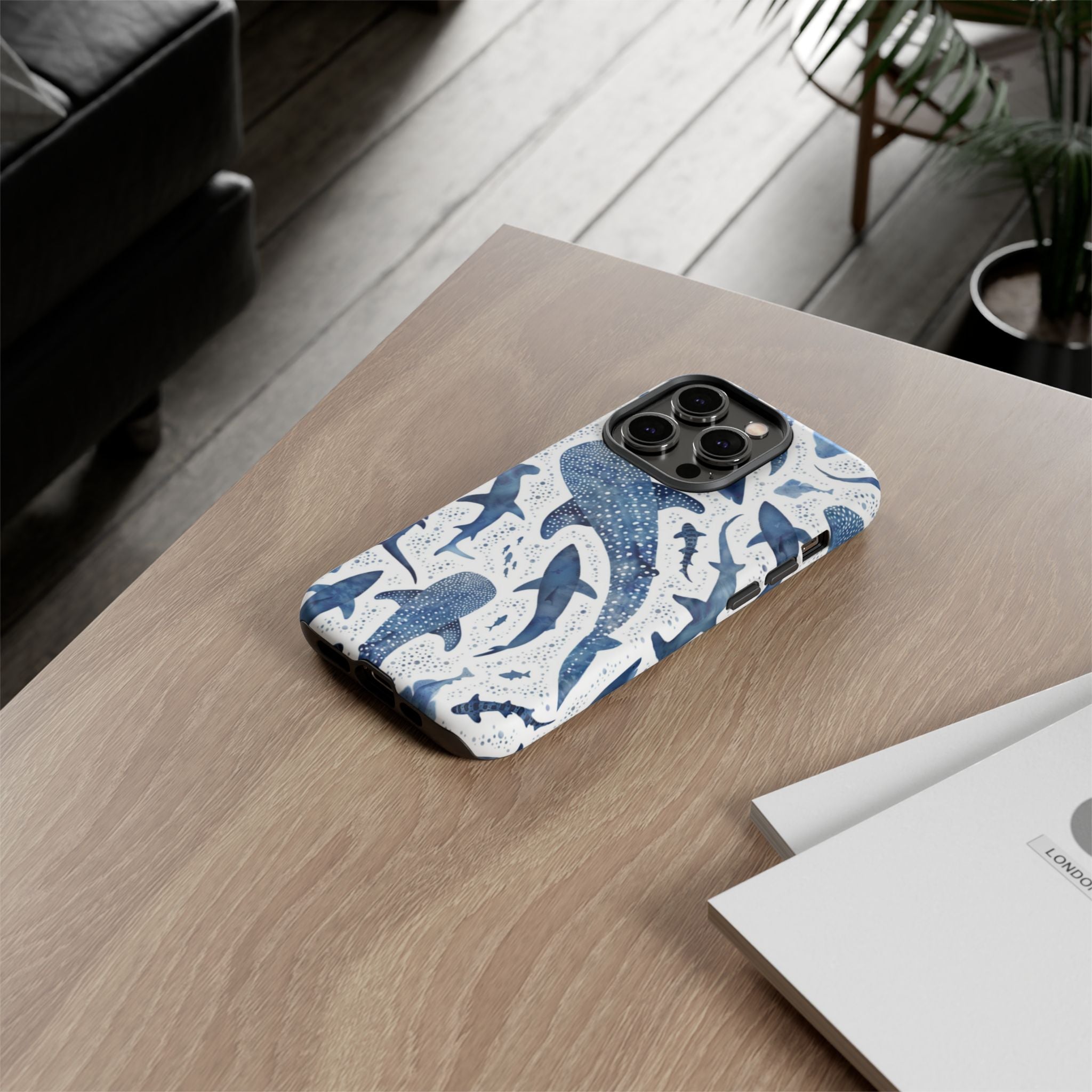 Blue Watercolour Whale Shark Tough Cases