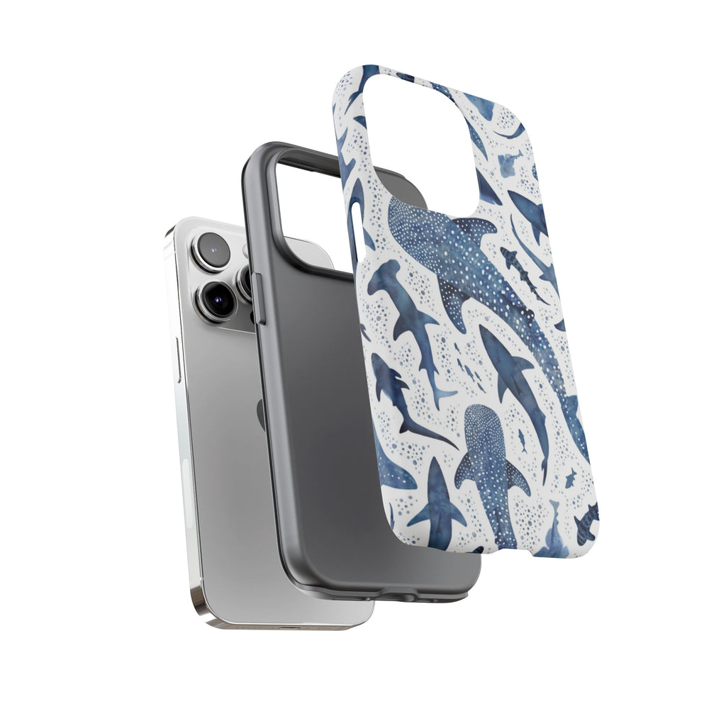 Blue Watercolour Whale Shark Tough Cases