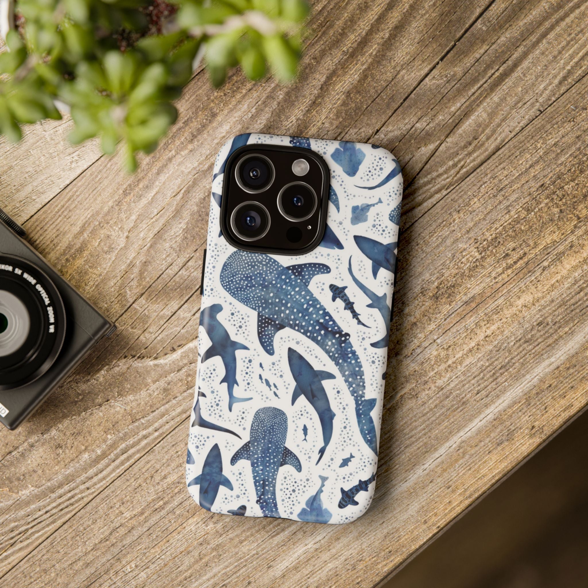 Blue Watercolour Whale Shark Tough Cases