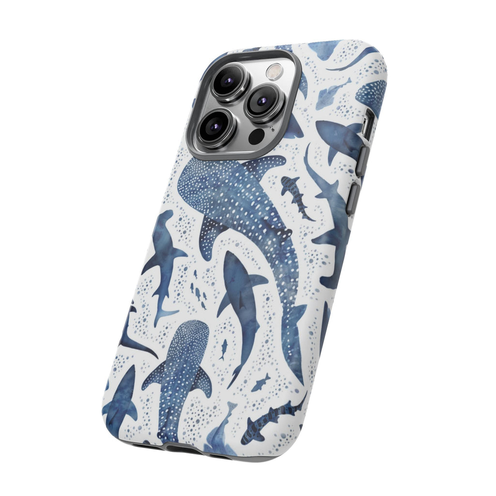 Blue Watercolour Whale Shark Tough Cases