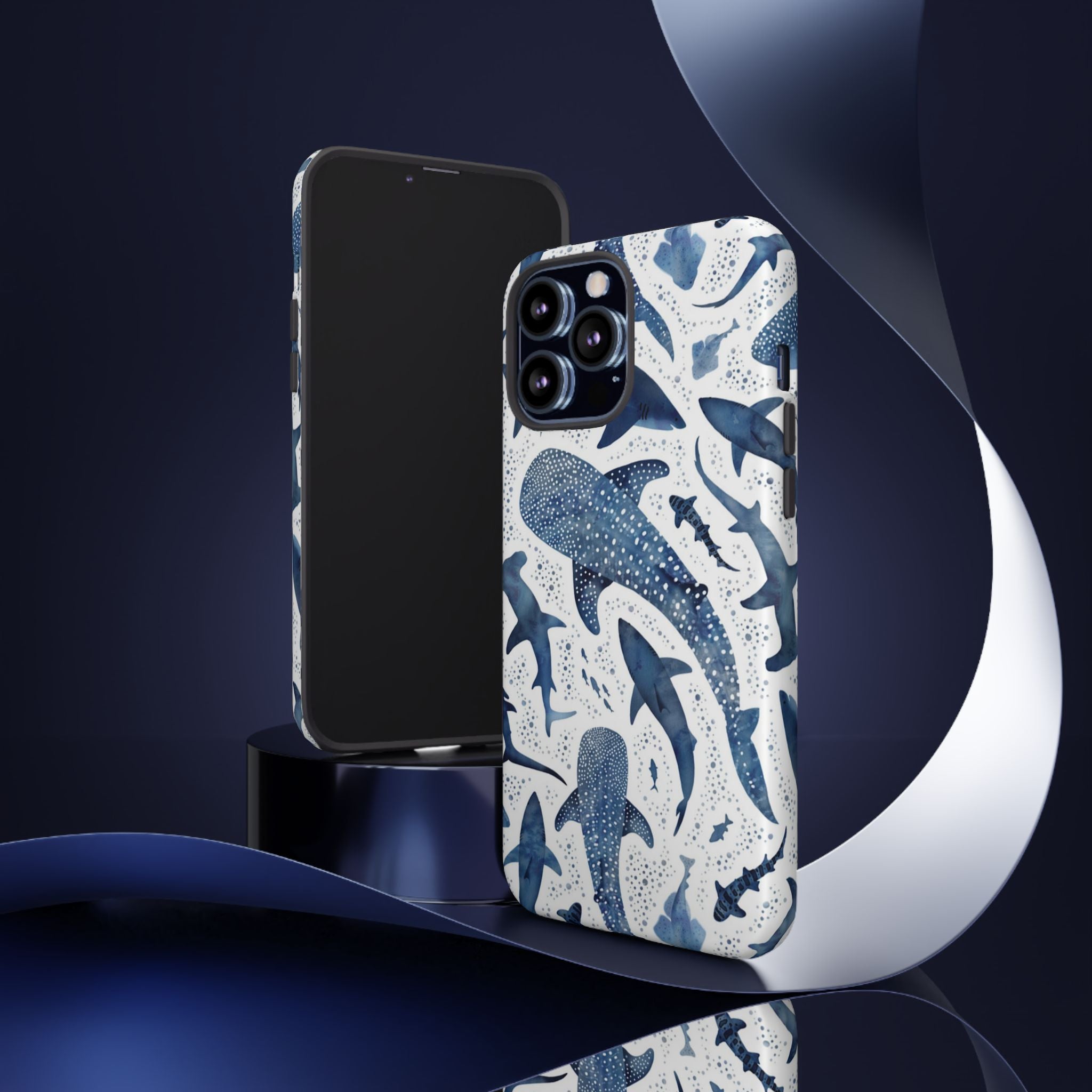 Blue Watercolour Whale Shark Tough Cases